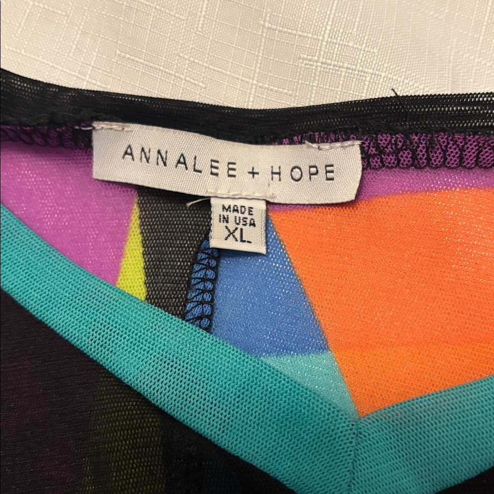 Annalee + Hope multicolored sheer poncho SZ XL cape style rounded edge vacay - Picture 2 of 12